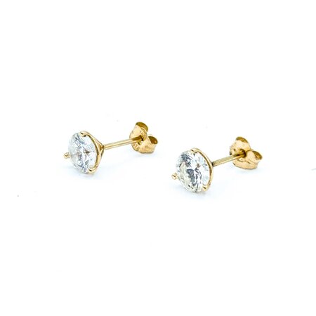 Earrings Stud Friction Back 1.00ctw Round Diamonds 14ky 5.25mm .88g 125040003