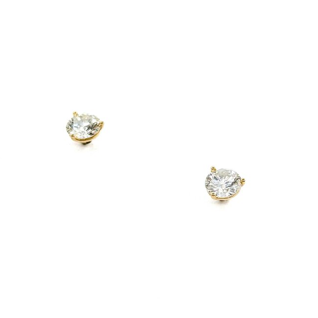 Earrings Stud Friction Back 1.00ctw Round Diamonds 14ky 5.25mm .88g 125040003