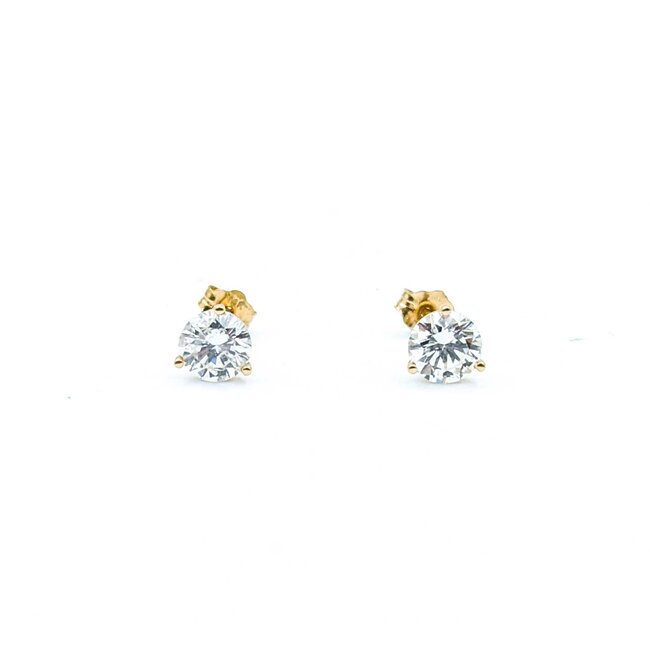 Earrings Stud Friction Back 1.00ctw Round Diamonds 14ky 5.25mm .88g 125040003