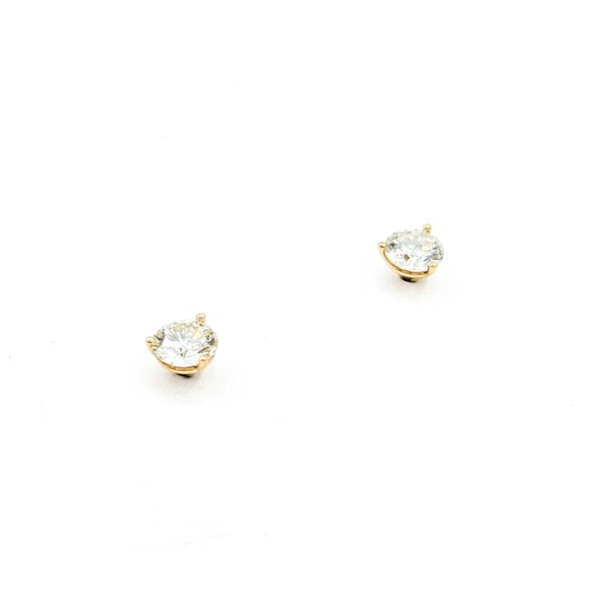 Earrings Stud Friction Back 1.00ctw Round Diamonds 14ky 5.25mm .88g 125040003