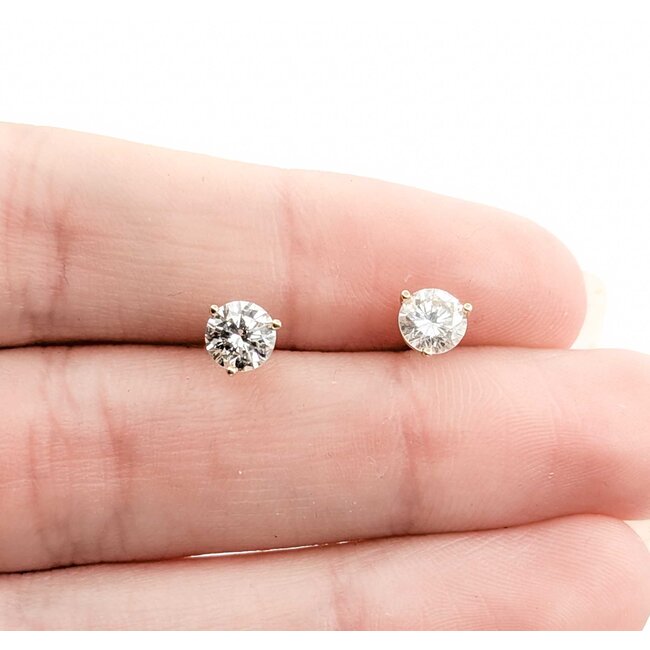 Earrings Stud Friction Back 1.00ctw Round Diamonds 14ky 5.25mm .88g 125040003