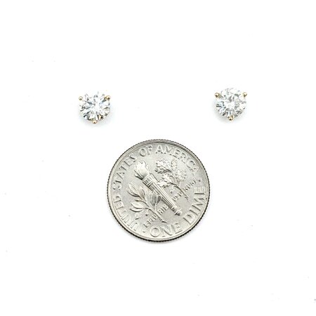 Earrings Stud Friction Back 1.00ctw Round Diamonds 14ky 5.25mm .88g 125040003
