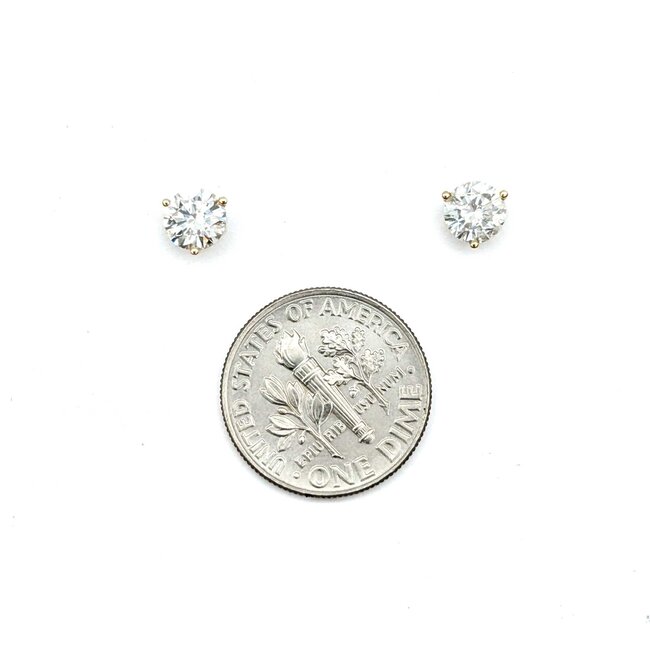 Earrings Stud Friction Back 1.00ctw Round Diamonds 14ky 5.25mm .88g 125040003