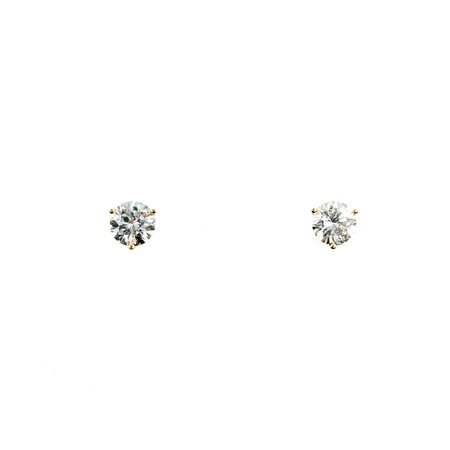 Earrings Stud Friction Back 1.00ctw Round Diamonds 14ky 5.25mm .88g 125040003