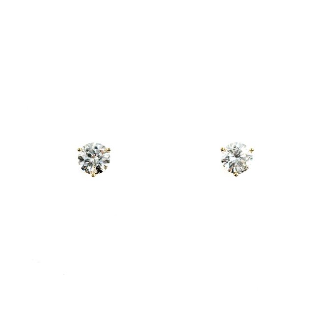 Earrings Stud Friction Back 1.00ctw Round Diamonds 14ky 5.25mm .88g 125040003