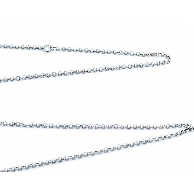 Necklace Chain Link 18kw 1.7mm 15-17" 3.33g 125030115