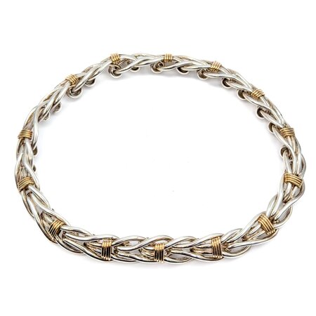 Necklace Choker "Christofle Inspired" SS/14ky 16.5mm 17.5" 215g 225030107