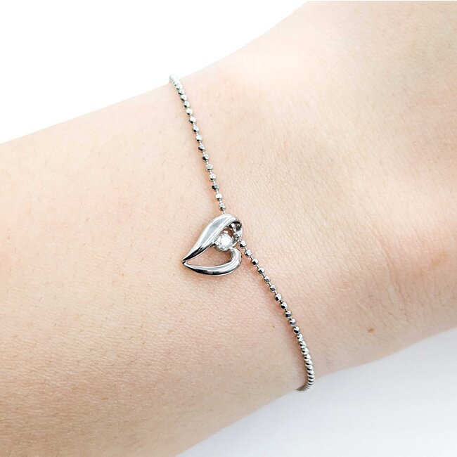 Bracelet Lariat .05ctw Round Diamonds 18kw 1.1mm 6-7.5" 2.15g 125030105