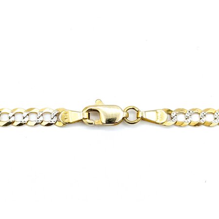Necklace Diamond Cut Curb Link 14ktt 3.7mm 22" 8.16g 125040010