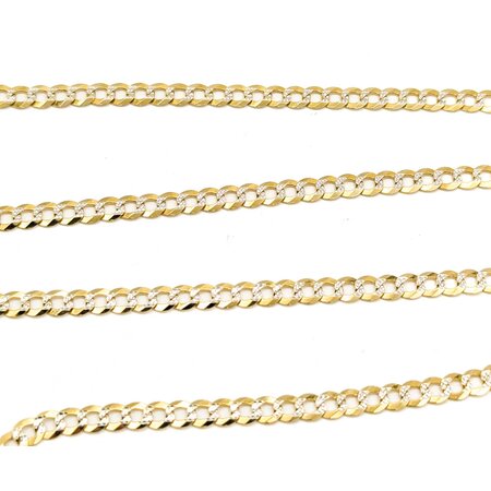 Necklace Diamond Cut Curb Link 14ktt 3.7mm 22" 8.16g 125040010