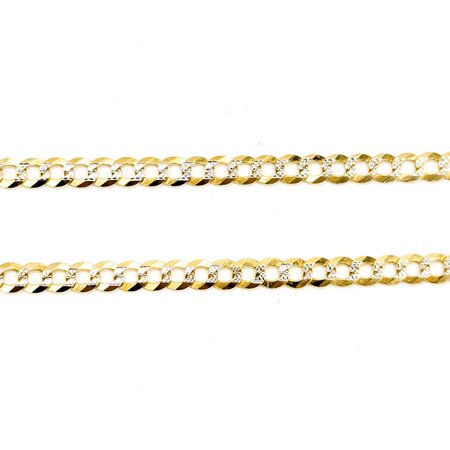 Necklace Diamond Cut Curb Link 14ktt 3.7mm 22" 8.16g 125040010