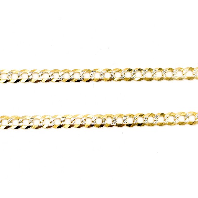 Necklace Diamond Cut Curb Link 14ktt 3.7mm 22" 8.16g 125040010