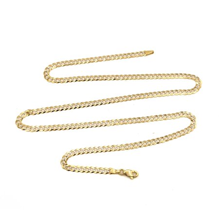 Necklace Diamond Cut Curb Link 14ktt 3.7mm 22" 8.16g 125040010