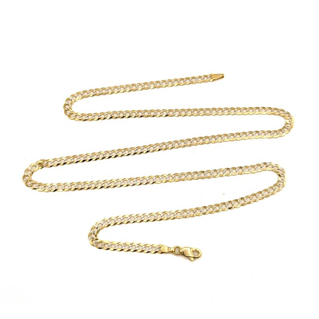 Necklace Diamond Cut Curb Link 14ktt 3.7mm 22" 8.16g 125040010