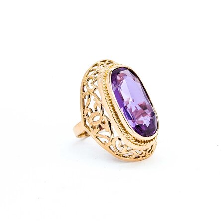 Ring 10ct Syn Sapphire 14kr Sz7 8.09g 225040015