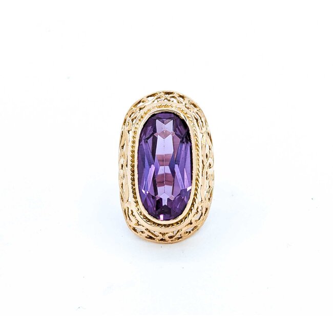 Ring 10ct Syn Sapphire 14kr Sz7 8.09g 225040015