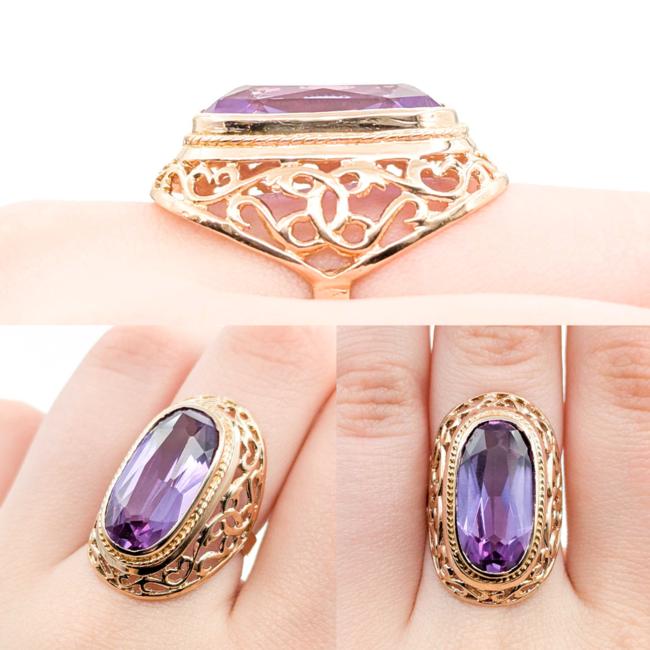 Ring 10ct Syn Sapphire 14kr Sz7 8.09g 225040015