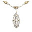 Necklace Art Deco Filigree .05ct Old European Diamond 2.75mm Pearls 14kw/r 17.5" 3.86g 225040036