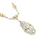 Necklace Art Deco Filigree .05ct Old European Diamond 2.75mm Pearls 14kw/r 17.5" 3.86g 225040036
