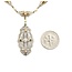 Necklace Art Deco Filigree .05ct Old European Diamond 2.75mm Pearls 14kw/r 17.5" 3.86g 225040036