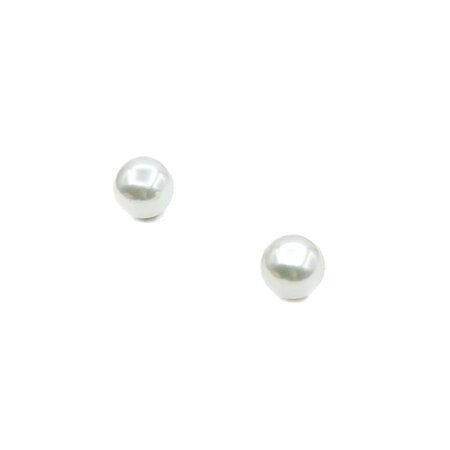 Earrings Stud Mikimoto W/Box 8mm Pearls 18kw 2.37g 225040037
