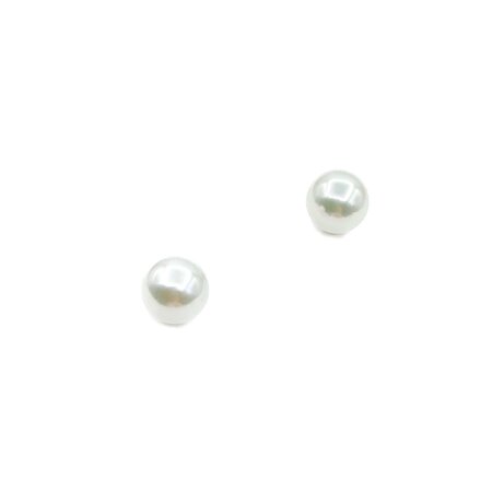 Earrings Stud Mikimoto W/Box 8mm Pearls 18kw 2.37g 225040037