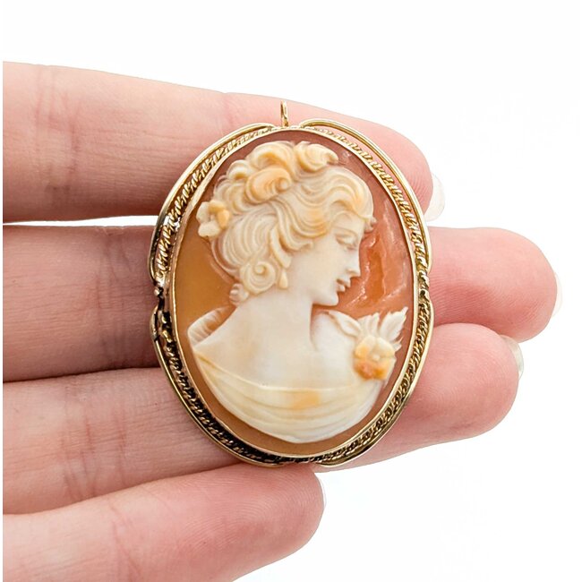 Pendant / Brooch 35mm x 27mm Cameo 14ky 7.68g 225040019