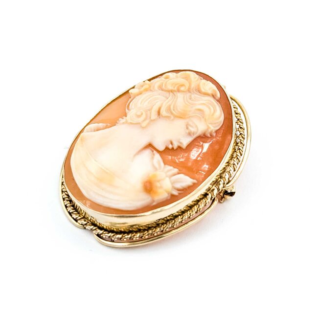 Pendant / Brooch 35mm x 27mm Cameo 14ky 7.68g 225040019