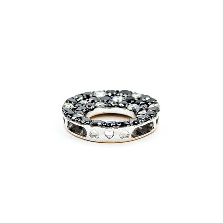 Pendant Circle 0.30ctw Round Diamonds .98ctw Black Diamonds 18kw .6x.6" 2.90g 125030107