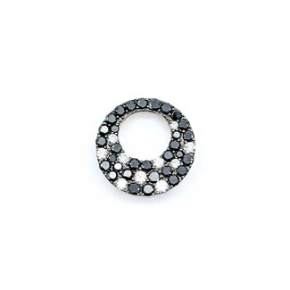 Pendant Circle 0.30ctw Round Diamonds .98ctw Black Diamonds 18kw .6x.6" 2.90g 125030107