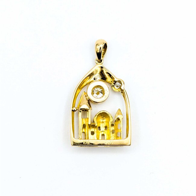 Pendant Mosque .33ctw Round Diamonds 18ky 1.2x.7" 5.6g 125030065