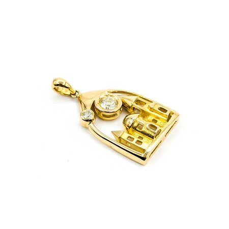 Pendant Mosque .33ctw Round Diamonds 18ky 1.2x.7" 5.6g 125030065