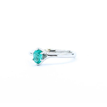Ring Solitaire .33ct Emerald 14kw Sz5.5 1.93g 225040026