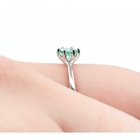 Ring Solitaire .33ct Emerald 14kw Sz5.5 1.93g 225040026