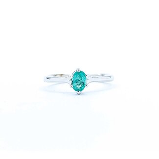Ring Solitaire .33ct Emerald 14kw Sz5.5 1.93g 225040026