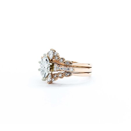 Ring Anniversary Set .70ct Marquise Lab Grown Diamond .37ctw Near Colorless Diamonds 14kr sz7.5 6.76g 125040017