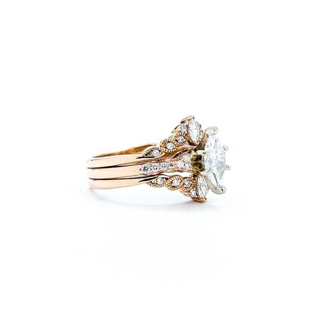 Ring Anniversary Set .70ct Marquise Lab Grown Diamond .37ctw Near Colorless Diamonds 14kr sz7.5 6.76g 125040017