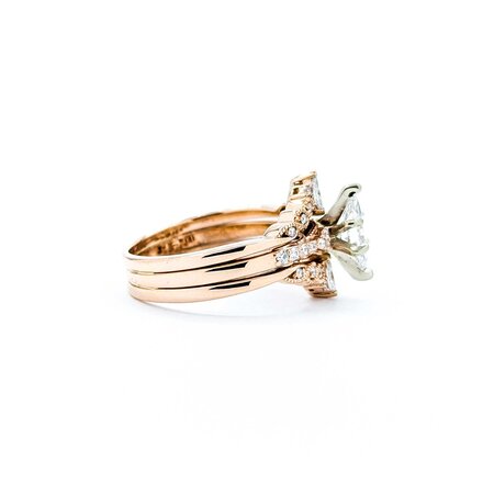 Ring Anniversary Set .70ct Marquise Lab Grown Diamond .37ctw Near Colorless Diamonds 14kr sz7.5 6.76g 125040017