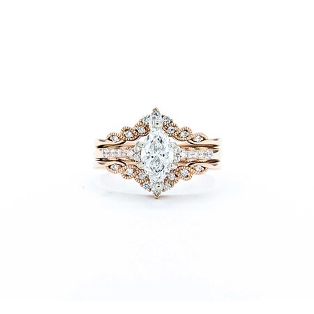 Ring Anniversary Set .70ct Marquise Lab Grown Diamond .37ctw Near Colorless Diamonds 14kr sz7.5 6.76g 125040017
