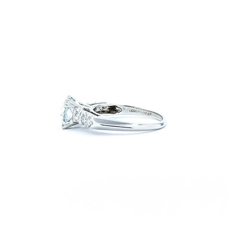 Ring Vintage .12ctw Single Cut Diamonds 1.75ct Aquamarine Platinum Sz5 3.68g 225040023