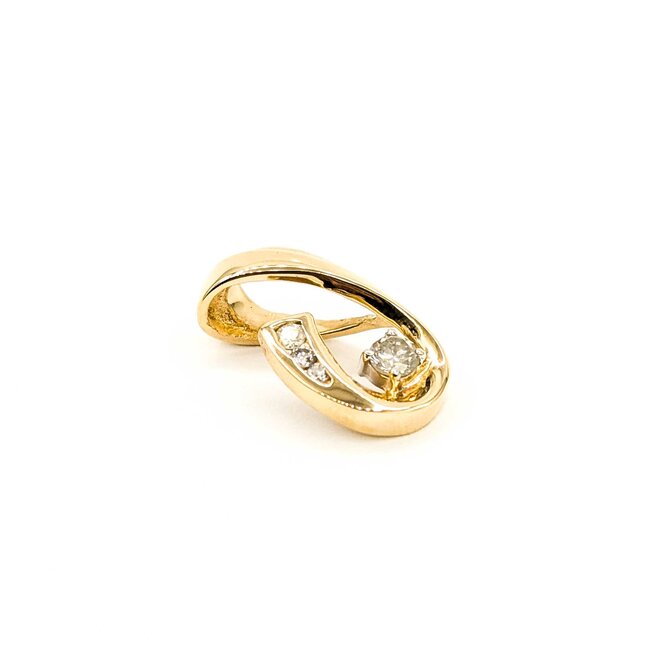 Pendant Swirl .30ctw Round Diamonds 14ky 21x11mm 2.55g 225040034