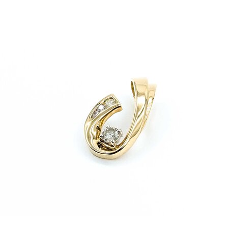 Pendant Swirl .30ctw Round Diamonds 14ky 21x11mm 2.55g 225040034