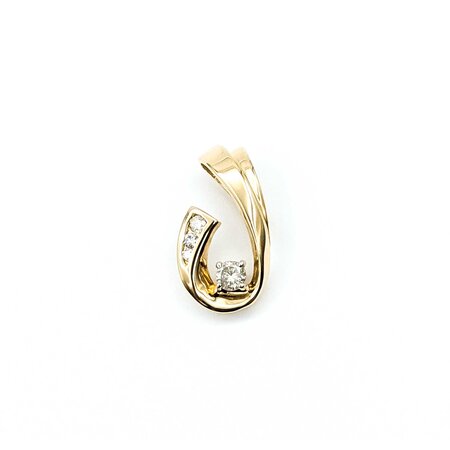Pendant Swirl .30ctw Round Diamonds 14ky 21x11mm 2.55g 225040034