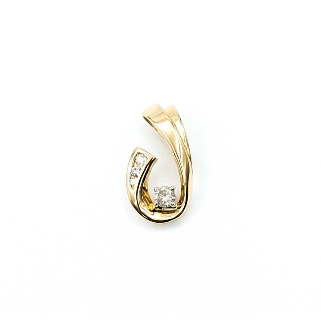 Pendant Swirl .30ctw Round Diamonds 14ky 21x11mm 2.55g 225040034