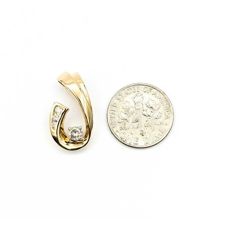 Pendant Swirl .30ctw Round Diamonds 14ky 21x11mm 2.55g 225040034