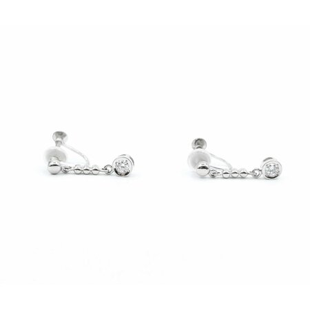 Earrings Dangle 0.24ctw Round Diamonds 850pt .75x.2" 3.89g 125030111