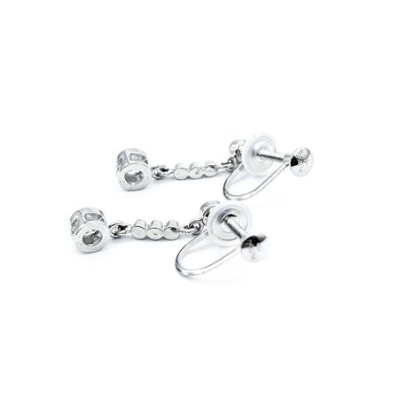 Earrings Dangle 0.24ctw Round Diamonds 850pt .75x.2" 3.89g 125030111