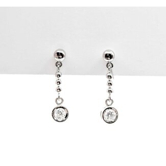 Earrings Dangle 0.24ctw Round Diamonds 850pt .75x.2" 3.89g 125030111