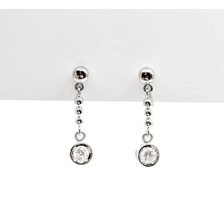Earrings Dangle 0.24ctw Round Diamonds 850pt .75x.2" 3.89g 125030111