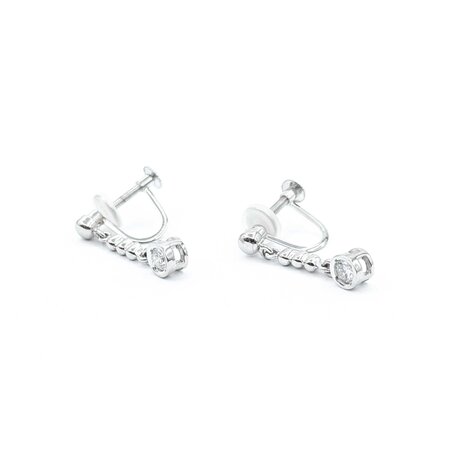 Earrings Dangle 0.24ctw Round Diamonds 850pt .75x.2" 3.89g 125030111